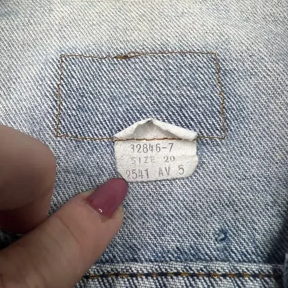 Levis Vintage 1970s Denim Trucker Jacket Type 3 III Reworked Adult XS - Picture 9 of 9